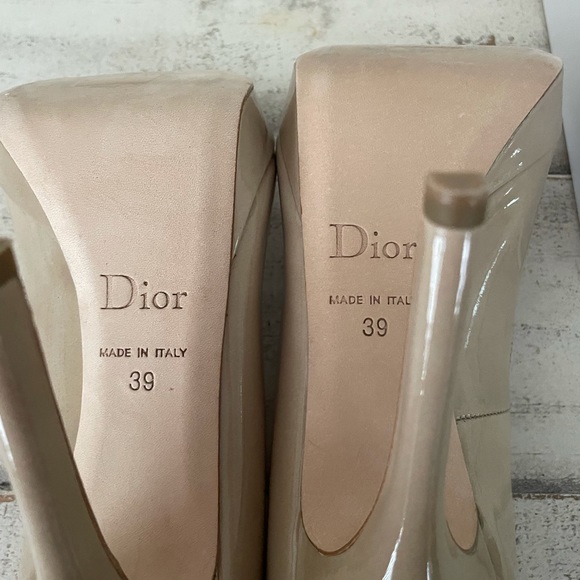 Miss Dior escarpin12 beige peep toe pumps size 39 - Picture 5 of 8